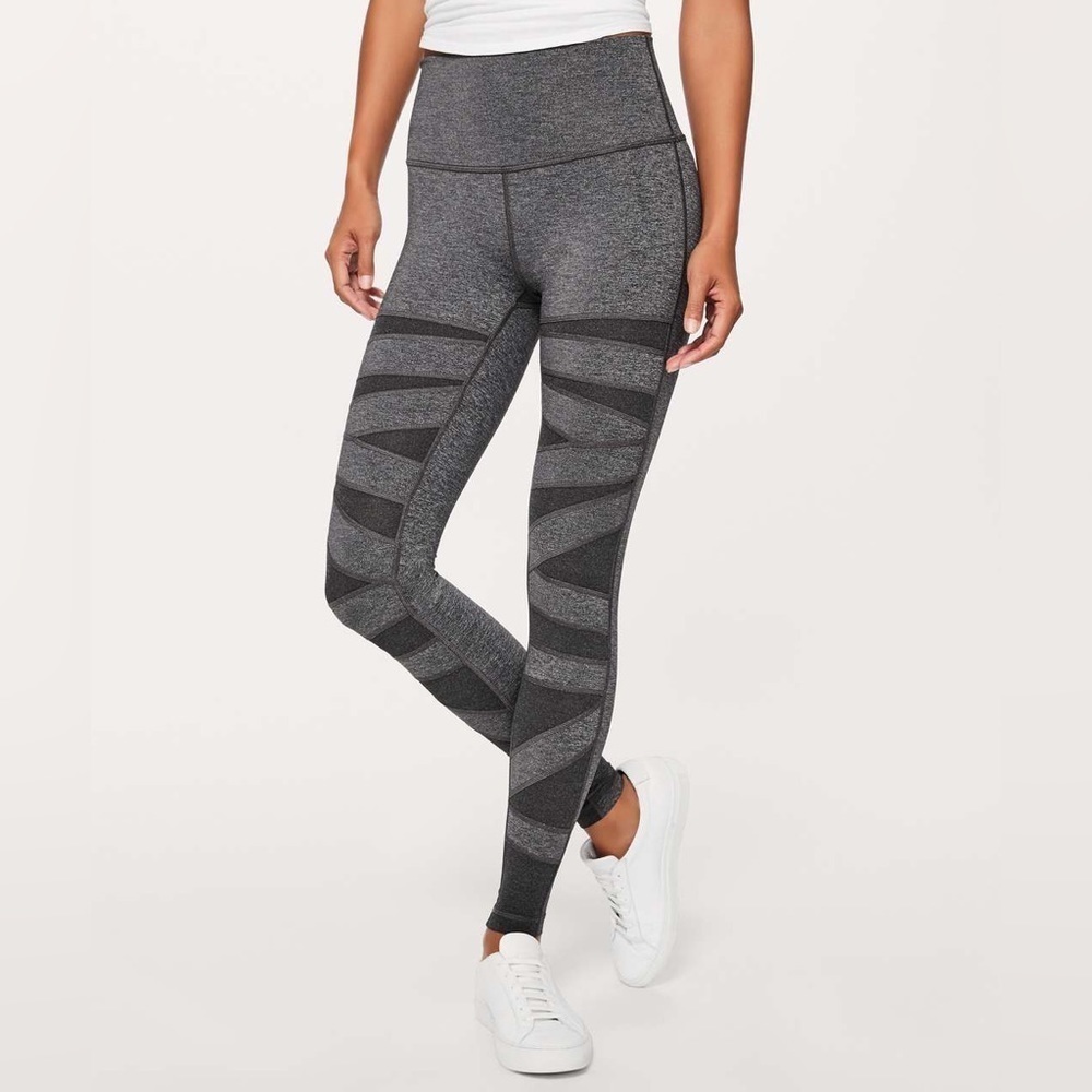 Lululemon Size 6 Wunder Under Pant Special Edition Tech Mesh Heathered Black